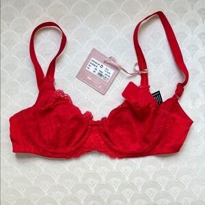 Panache Vibrant Red Lace Bra